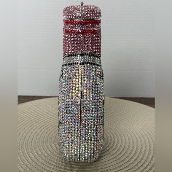 Champagne Bottle Rhinestone Encrusted Clutch w/ Chain – Sweet Bubbly Edition - Picture 10 of 12